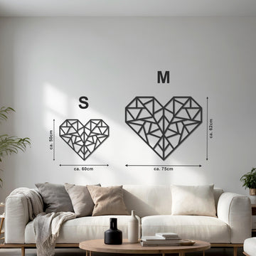 Geometrisches Herz Wanddeko