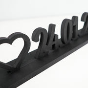 Personalisierbares Datum mit Herzen | 7.8 x 44 cm