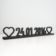 Personalisierbares Datum mit Herzen | 7.8 x 44 cm